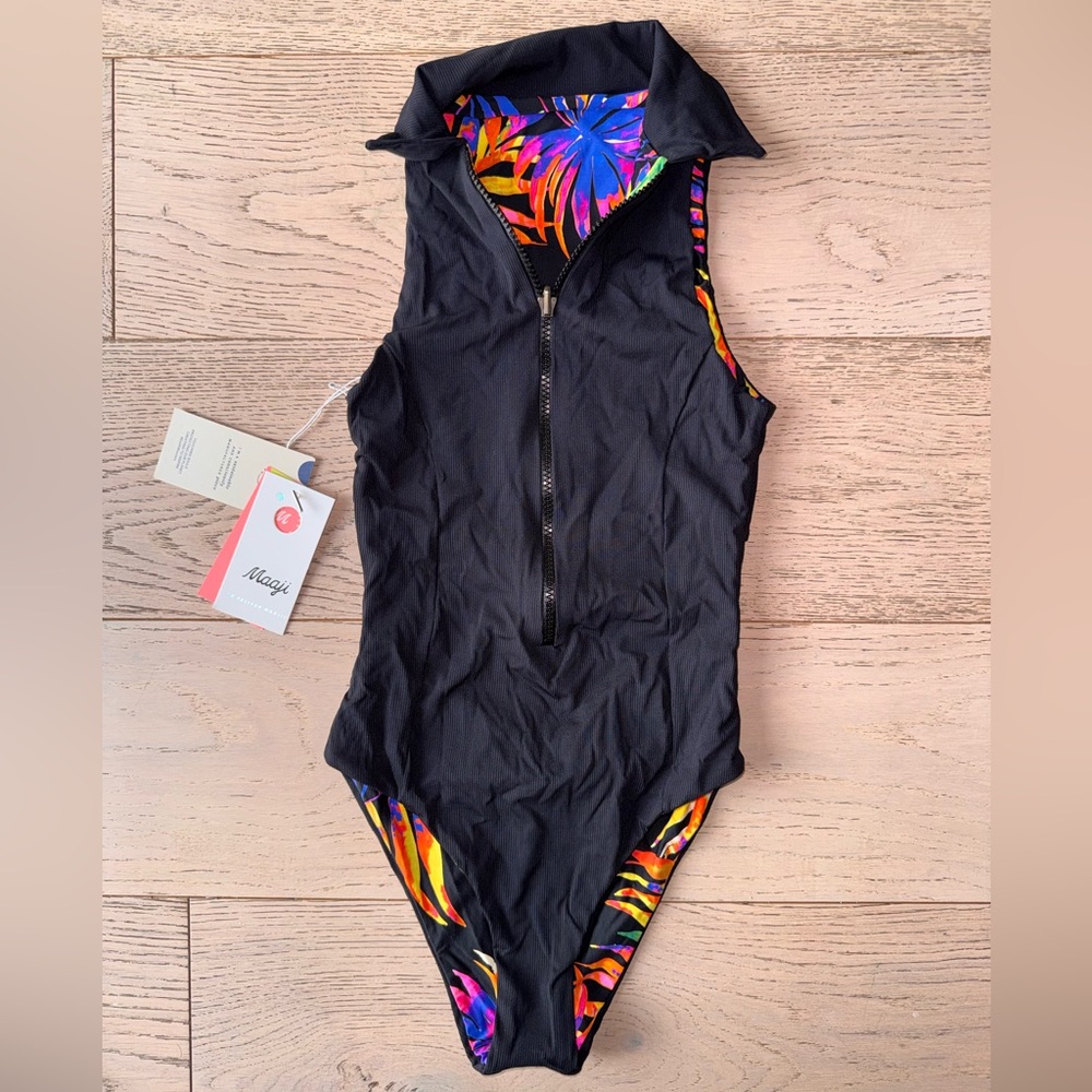 NEW MAAJI Lynx Reversible Ribbed One Piece Sz: Small $164 - Picture 6 of 9